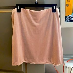 Express light pink velvet skirt